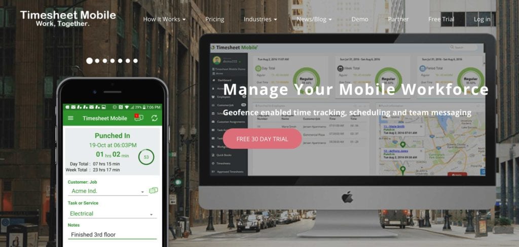 track employee hours with Timesheet mobile