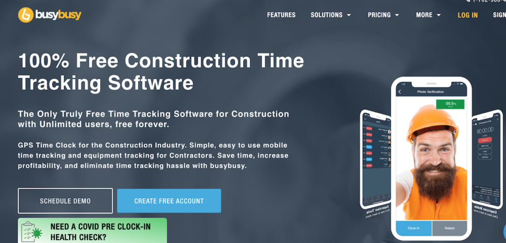 Busybusy time card app for construction