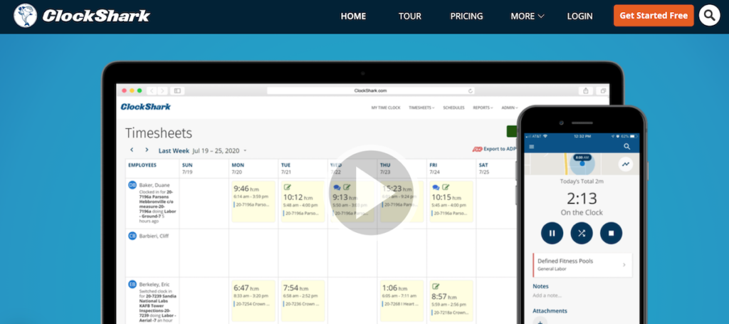 ClockShark time tracking software