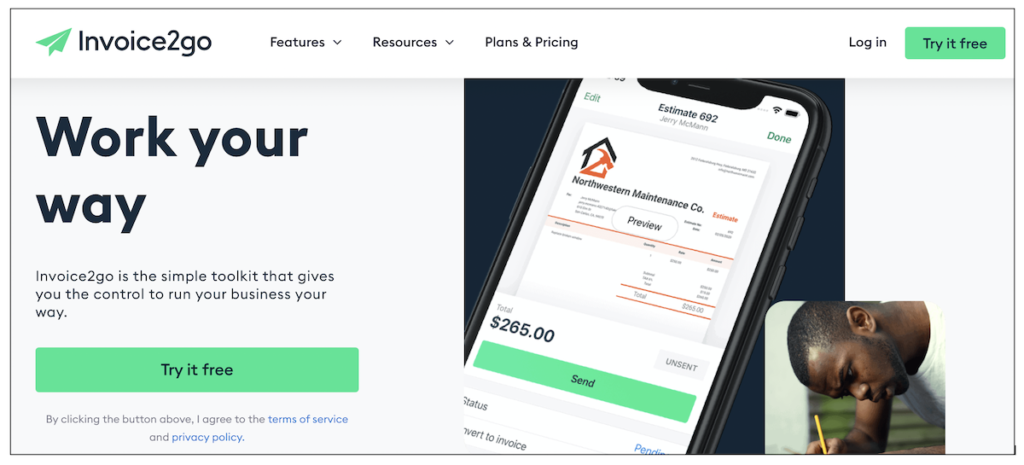 invoice2go for landscape businesses