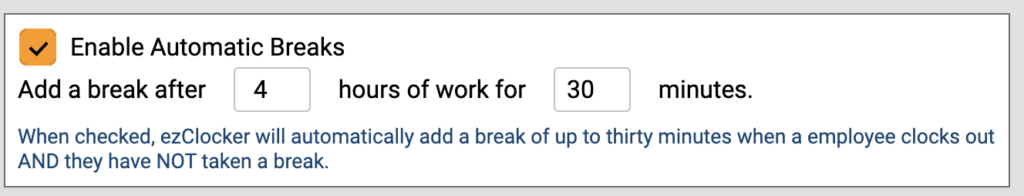 automatic breaks for employees