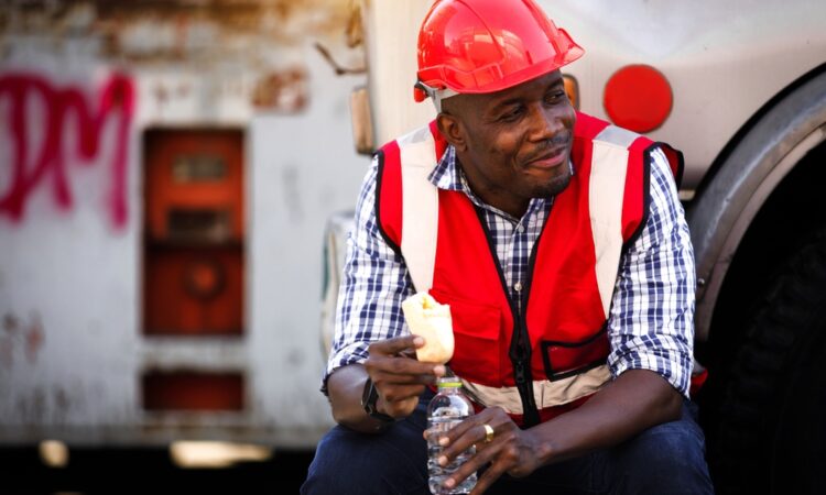 worker on lunch break