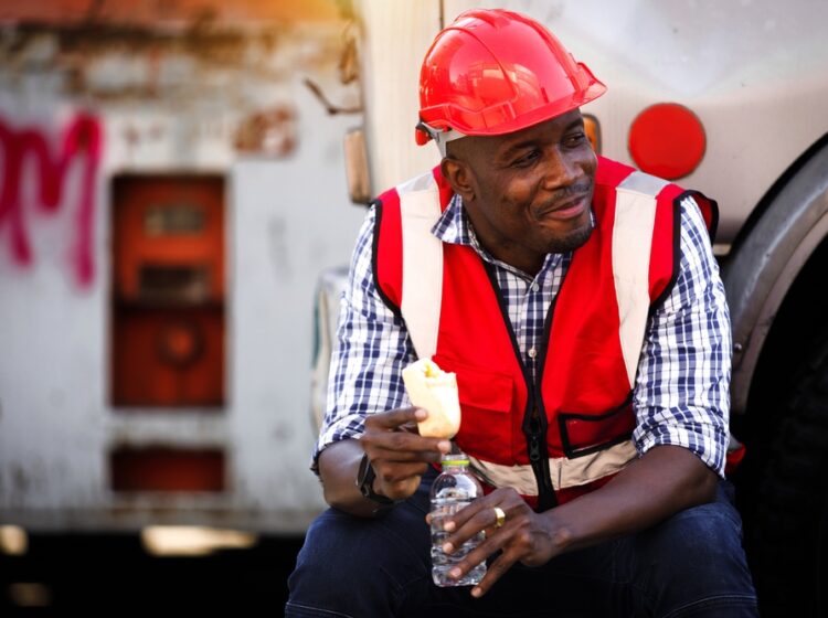 worker on lunch break