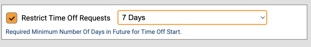 restrict time off request